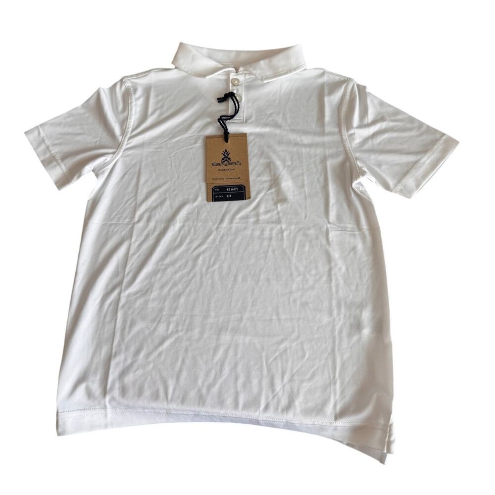 Nwt CHUBBIES Boys White The Vanna Performance Polo Shirt Youth XS 6/7 - Picture 2 of 7
